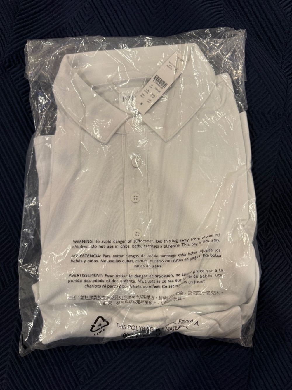 J. Crew Performance Polo Shirt with COOLMAX® technology - NWT - Size M - White